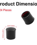 Pack Of 24 Black Door Stop Rubber Tips Replacement End Caps Universal Bumper For Wall And Floor Protection Durable Flexible Rubber Stoppers