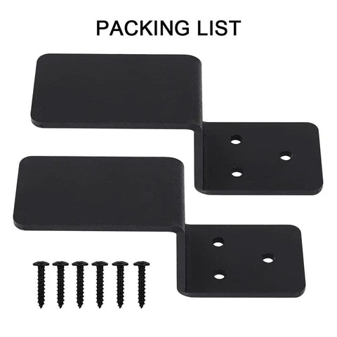 2x4 Door Barricade Brackets Z Shape Black Heavy Duty Security Lock Bar For Home Safety with screws visible