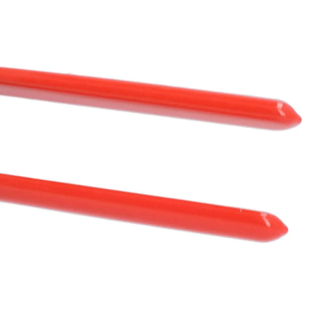 Close-up of red grip handles for Built Tough Heavy Duty Metal Bending Pliers Hand Seamer with High Carbon Steel Construction.