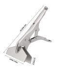 2 Piece 10 Inch Locking Sheet Metal Clamps Heavy Duty Carbon Steel Welding Vise With Lock It Down Adjustable Jaw shown from the side