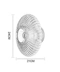 Awsinil Fluted Glass Wall Sconce, Modern Iron Round Decorative Wall Light, 24cm height, 21cm width, fluted glass design.