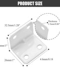 12 Pack White Powder Coated Steel L Corner Braces With Phillips Screws, dimensions shown for frame reinforcement.