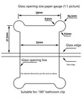 Diagram showing dimensions for installing Stainless Steel Wall Mounted Black Glass Shower Door Hinge 180 Degree Hardware For Modern Bathrooms.