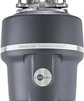 Evolution Compact 3/4 HP Garbage Disposal under sink for small kitchens, black durable food waste grinder front view