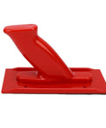 Built Tough Abs Table Saw Push Block With Angled Handle And Rock Solid Textured Grip Bright Red Visibility from the side.