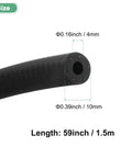 Fuel Line Hose 4mm ID 10mm OD 4.9ft Long NBR Rubber Heat Resistant High Pressure Oil Gas Line cross-section detail