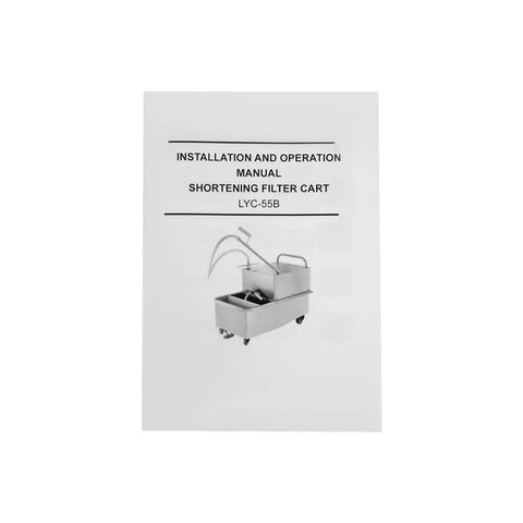 Installation and operation manual for Commercial Mobile Fryer Oil Filter Machine 14.5 Gallon Restaurant Deep Fryer Filtration System.