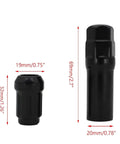 Slick Steel Kit Car Wheel Lug Nuts For Honda Accord Civic And Cr-Z That Lock Down Tires Super Tight With Zero Slippage Using Anti Theft Metal Hardware To Keep Your Rides Safe From Theft And Damage While Driving Smooth, 19mm black steel lug nut, 32mm long