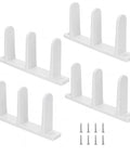 Four Pack Sliding Closet Door Floor Guide Set Built To Last With Universal ABS Bottom Guides Fit One And Three Eighths Inch Doors, white guides and screws