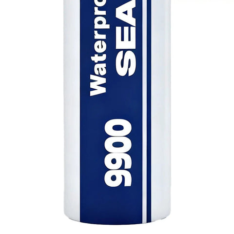 Heavy Duty Multi Surface Waterproof Sealant With Super Tight Bonding Adhesive And Durable Leak Proof Polymer Formula That Kicks Butt On All Those Rugged Outdoor Projects in a white tube.