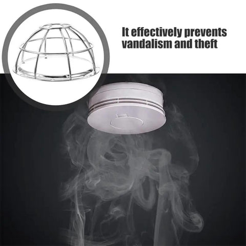 Rock Solid Heavy Duty Fire Sprinkler Head Protection Cage With Anti Theft Wire Mesh And Impact Resistant Shield For Tight Spaces And Garages 5.11 X 2.75 X 1.69 Inches 4 Pack with smoke detector.