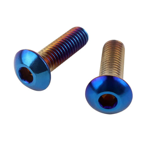 10 Pack M5x10mm Button Head Allen Bolts For Bike Disc Brake Rotors Grade 304 Stainless Steel Burnt Blue Finish High Strength