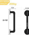 Dead Nuts Solid Retro Industrial Water Pipe Stair Banister dimensions, black iron handrail with 550lbs capacity, 1ft to 20ft length.