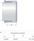 Technical diagram of Speedi Sleeve 99144 SSLEEVE Style Inch Shaft Bearing Sleeve With 1.438 Inch Shaft Diameter and 0.375 Inch Width.