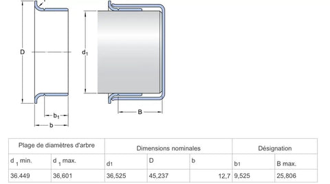 Technical diagram of Speedi Sleeve 99144 SSLEEVE Style Inch Shaft Bearing Sleeve With 1.438 Inch Shaft Diameter and 0.375 Inch Width.