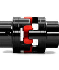 Top Grade 8 To 24mm Flexible Jaw Coupler For D40L66 Ballscrew Motors With Steel Shaft Spider Hub, side view showing red and black design.