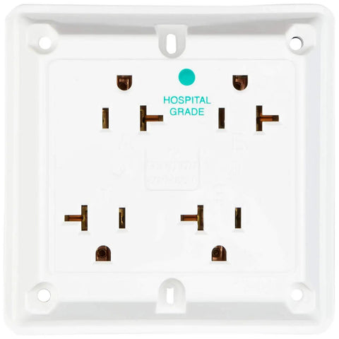 Built To Last Industrial Series Extra Heavy Duty Hospital Grade Receptacle 20 Amp 125 Volt with Grounding 4 In 1 Socket