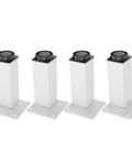 Adjustable Aluminum Sofa Legs And Cabinet Feet Set With Square Design, 120mm oxidized finish, built tough for stability