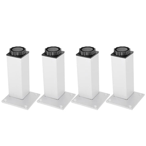 Adjustable Aluminum Sofa Legs And Cabinet Feet Set With Square Design, 120mm oxidized finish, built tough for stability