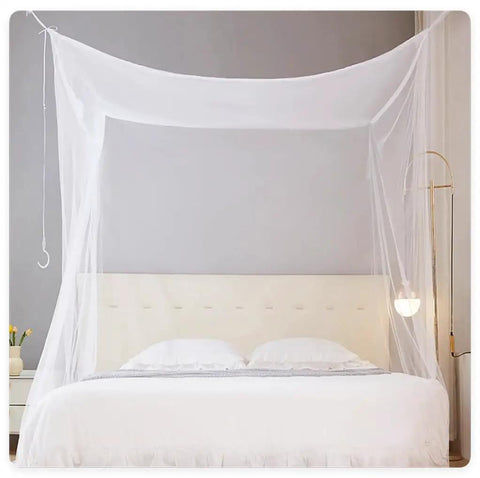 One Side Opening Bed Canopy Netting For Full Size Beds Outdoor Camping Home Dorm Mosquito Screen 380 Mesh Polyester 75x64x71 Inches Keeps Bugs Out Perfect For Bedroom Patio Garden Travel shown on bed