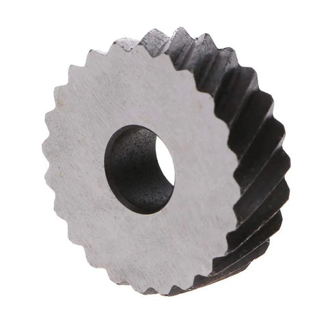 Image of a Two Piece Knurl Wheels Knurling Tool Kit 1.0mm 1.2mm 1.8mm 3.0mm For Metalworking, showing a metal knurling wheel.