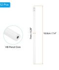 Triangular HB Graphite Pencils With Erasers, 12 Pack White Wooden Pencils, measurement display, HB core detail