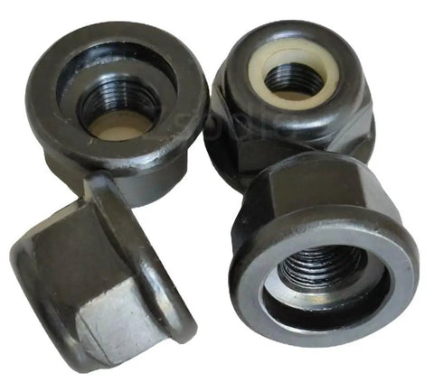Set of 4 black Left Hand Reverse Thread Collar Nut M10x1.0 for Pivotrim String Trimmer Gear Head Replacement, S-tihl compatible