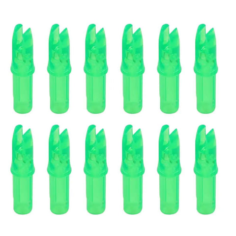 Green Press-In Arrow Nocks For Carbon Arrows.244/.246 Throat, 50 Pack Plastic Nocks For Carbon Fiberglass Wood Aluminum Shafts