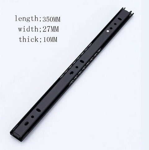 Heavy Duty 14 Inch Drawer Slides Full Extension Under Mount With Ball Bearing Smooth Quiet Sliding black steel slide