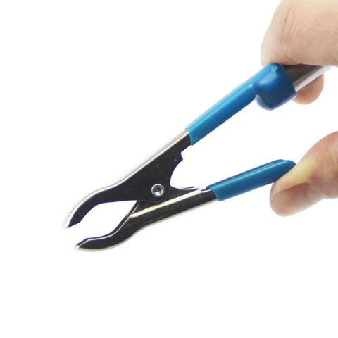 Angle Gauge For Torque Wrenches And Rotation Check Precision Torque Angle Meter With Pliers DIY Auto Shop Tool For Rotation Verification Torque Wrench Alignment Gauge Measure And Calibrate Torque Accuracy, blue metal pliers close-up