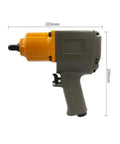 Greasers Dream Half Inch Double Ring Pneumatic Impact Wrench Air Tool, 203mm long, heavy duty, ideal for auto repair and motorcycle service.