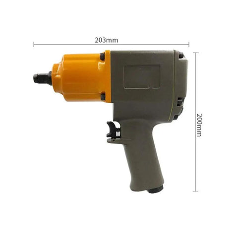 Greasers Dream Half Inch Double Ring Pneumatic Impact Wrench Air Tool, 203mm long, heavy duty, ideal for auto repair and motorcycle service.