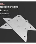 Heavy Duty Stainless Steel Flat Angle Connector Set With Brackets And Screws Included All In One Indoor Assembly Kit showing rounded edges