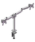 Transform Your Workspace Into A Slick Powerhouse With This Badass Aluminum Dual Monitor Mount Flex Arm featuring sleek adjustable design.