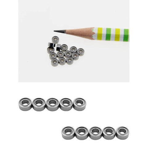 681ZZ 10-Pack Mini Metal Shielded Deep Groove Ball Bearings 3×7×3 mm next to pencil for size reference