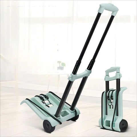 Folded and unfolded view of the 100 Lbs Capacity Foldable Cart With Wheels Lightweight Folding Utility Cart Portable Dolly Folding Hand Truck