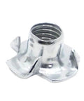 Close-up of a single Beefy Four Claw T Nut Set for Furniture Mounting 100 Pcs Thickened Steel Blind Prong Inserts M6x20