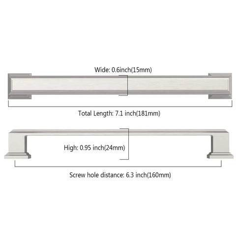 Kickstart Your Reno With This Top Shelf Set Of Ten 6.3 Inch Brushed Satin Nickel Cabinet Handles For Kitchen Drawers dimensions and specifications