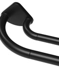 Black Double Curtain Rod With Wraparound Design Extends From 38 To 62 Inches Blackout Window Rod For Bedrooms, close-up view