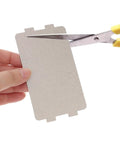 Cutting a sheet from Six Pack Microwave Mica Sheet Heat Insulation Covers For Everyday Use, Waveguide Guard Replacement Kit