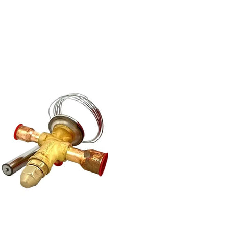 Thermostatic Expansion Valve 067N3006 For Water Chillers And Heat Pumps Replacement Part Built For Your HVAC Setup With Precise Temperature Control And Rugged Performance. brass TEV with capillary tube for HVAC water chillers and heat pumps
