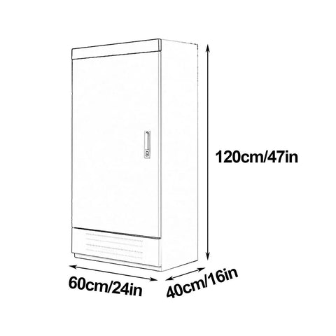 Heavy Duty Beefy Cold Rolled Steel Floor Standing Electrical Enclosure Lockable Outdoor Cabinet IP30 Weatherproof and Dustproof Electrical Box for Industrial, Commercial, or Home Use, 120cm x 60cm x 40cm