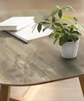 Oak grain table with plant and books, Makeover Your Cabinets With Peel And Stick Wood Wallpaper Faux Wood Grain Contact Paper