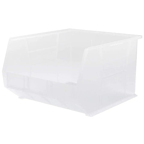 Heavy Duty Hang Stackable Storage Bins Clear Plastic Organizers Built Tough Pro Grade Containers Rock Solid Garage Workshop Tool Parts Holder 18 Inch Crack Resistant Set Of Six Industrial Grade Durability