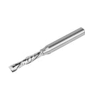 SpeTool solid carbide spiral compression router bit, side view, 1/4 inch shank, 3/16 inch diameter, up/down spiral