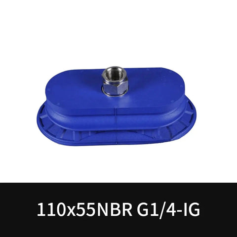 Premium Industrial 60 By 30 NBR Oval Pneumatic Suction Cup For Manipulator Systems heavy duty rubber vacuum gripper, blue design.