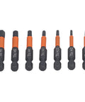 Premium S2 Alloy Steel 7 Piece Hex Drive Kit For Impact Drivers And Electric Drills With Magnetic Slender Waist Design For Tough Jobs Heat Treated To Stop Bending And Wear, 7 hex bits