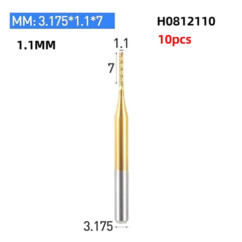 10 Piece PCB Drill Bit Set Pro Grade Mini Drills Kit Tungsten Steel Bits For PCB Boards CNC Router Use Multi Material Cuts