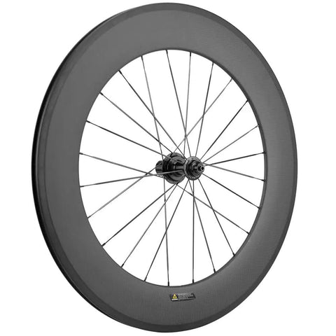 Carbon Road Wheelset 700c Matte Finish Clincher With 88mm Rim Brake For Fast Lightweight Rides, high strength carbon wheel side view