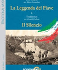 Cover of La Leggenda del Piave sheet music with historical photo on Scomegna Edition.